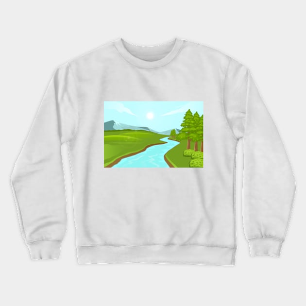 Nature Mountains Crewneck Sweatshirt by Polahcrea